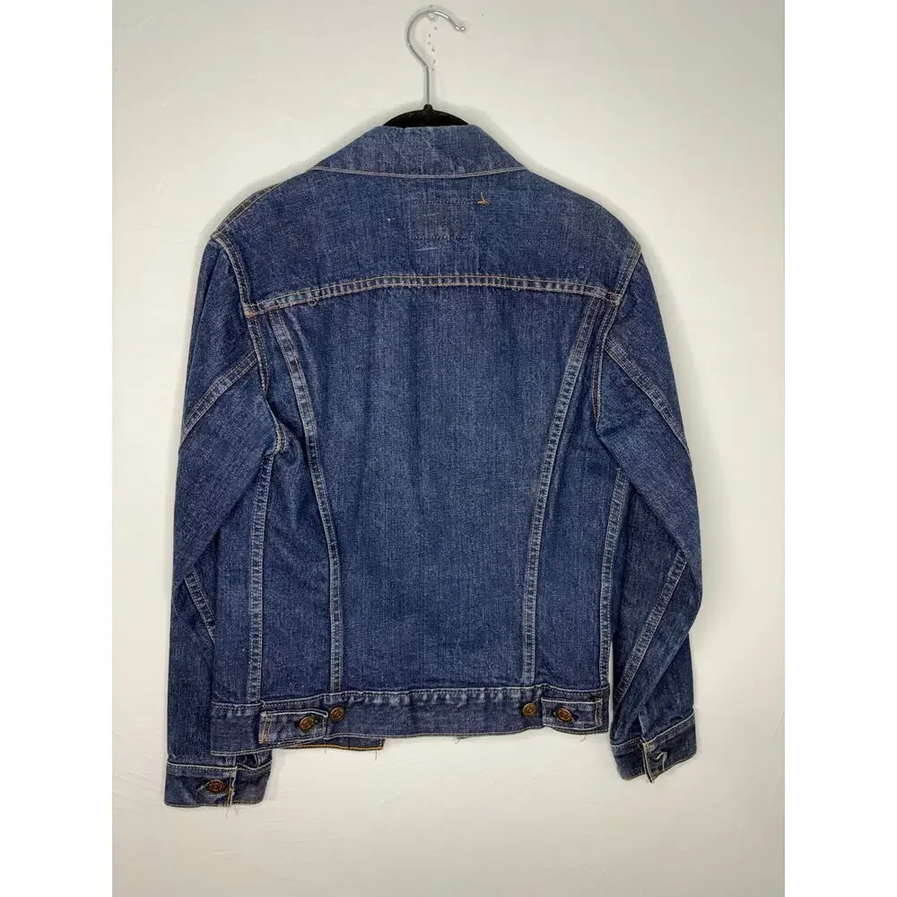 Vintage Levi's Trucker Denim Jacket Jean Dark Wash Size 34 Men's Button